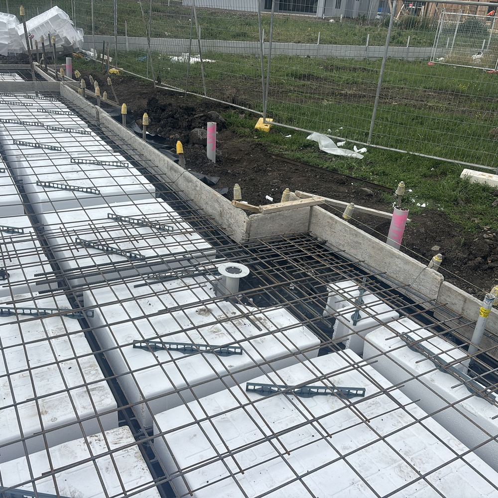 Shower set-down not yet formed in the slab ahead of the pour, Kalkallo